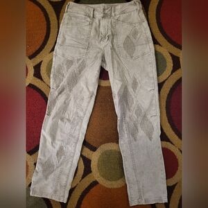 Anthropologie Size 28 Embroidered Grey Jeans